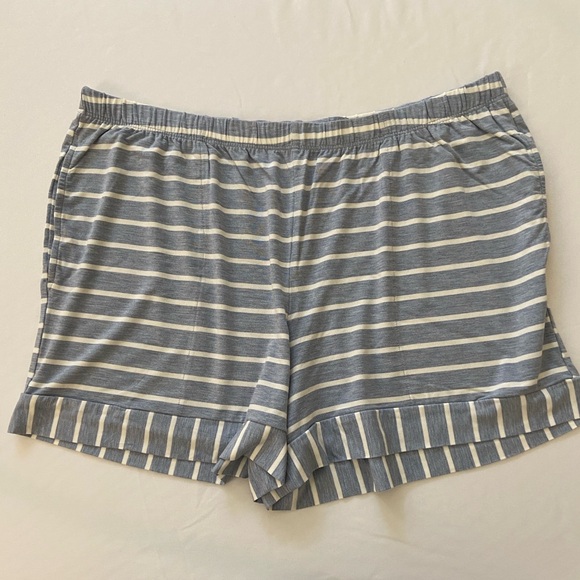 NWOT Soma Cool Nights Blue and White Striped Lounge Shorts Size Medium $40 - Picture 1 of 7